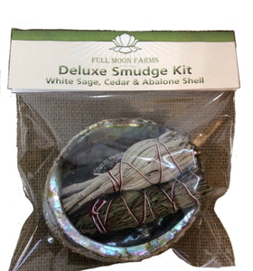 Deluxe Smudge Kit: White Sage, Cedar & Abalone Shell